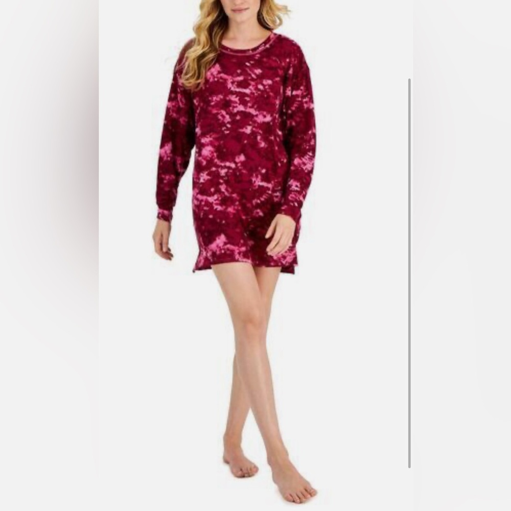 NWT Jenni Pink Camo Tie Dye Top Sleep Shirt Pajama Size S - Picture 3 of 11